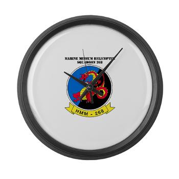 MMHS268 - M01 - 03 - Marine Medium Helicopter Squadron 268 with Text - Large Wall Clock